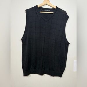 Paul Fredrick Black 100% silk V-Neck Sweater Vest